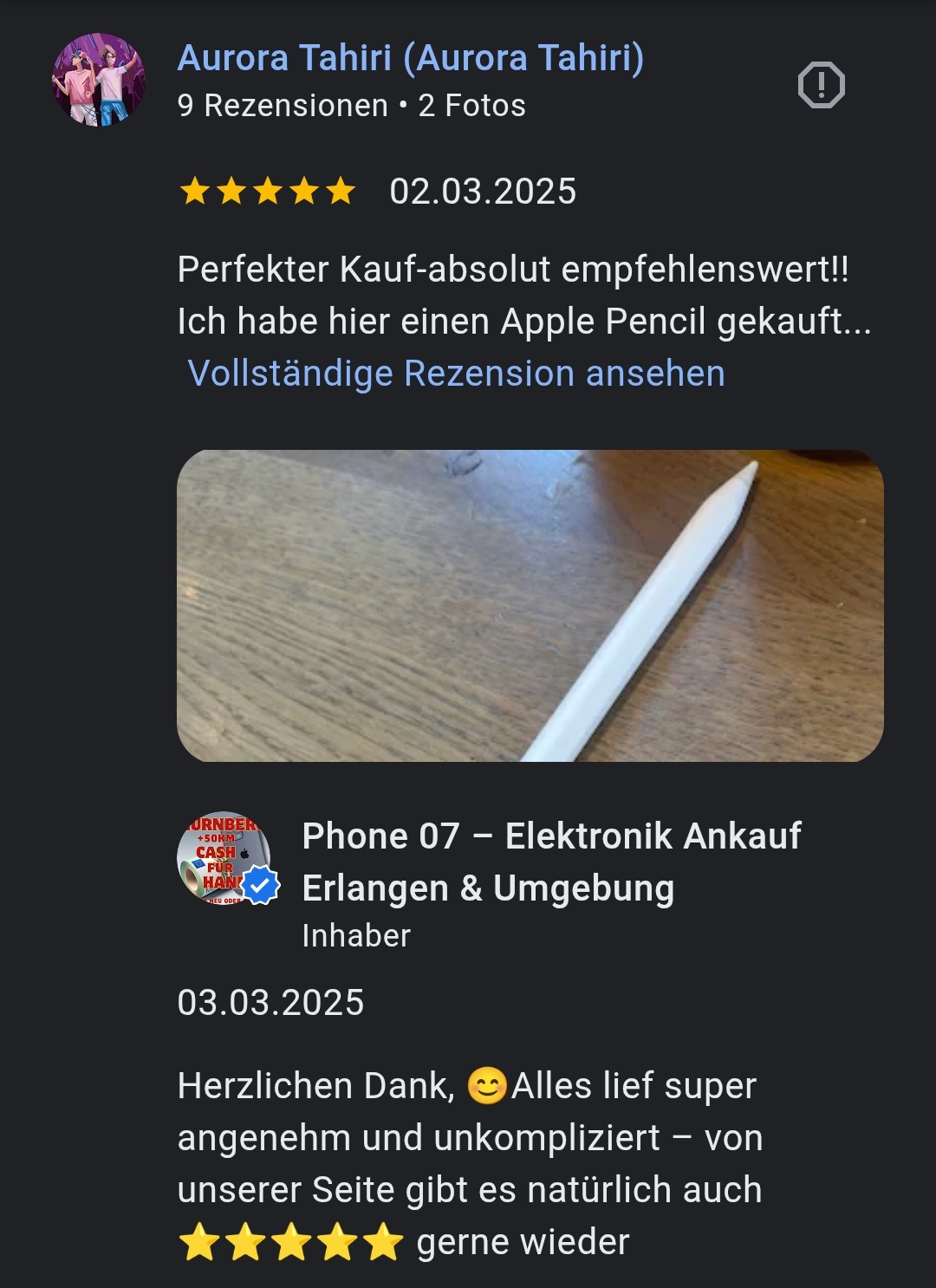 Google Bewertung Phone 07 Nr.5